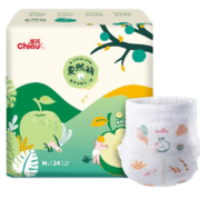 雀氏薄+C果然裤拉拉裤M24片(6-11kg)中号尿裤婴儿尿不湿小包轻薄透气