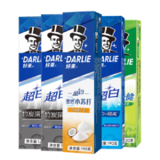 DARLIE 好来(原黑人)牙膏茶倍健超白套装(5支共740g)+送牙刷×2+牙膏40g
