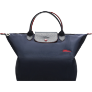 珑骧 LONGCHAMP 送女友 奢侈品 女士LE PLIAGE系列中号海军蓝色织物短柄可折叠饺子包70周年款 L1623 619 556