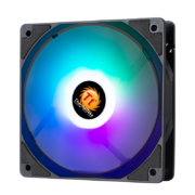 Tt（Thermaltake）暗月 12cm 炫彩 机箱风扇（炫彩灯效/减震设计/黑框白叶/大4pin接口）