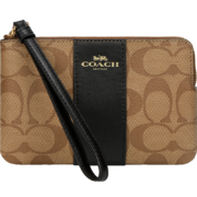 蔻驰COACH【官方直供】女士棕配黑色PVC短款手拿包F58035IMCBI