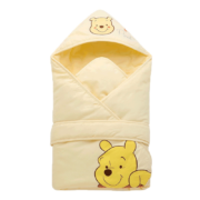 迪士尼宝宝（Disney Baby）婴儿抱被 春秋冬季包被纯棉加厚新生儿宝宝包单防惊跳襁褓被子睡袋 90*90 黄色