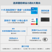 英特尔（Intel） NUC11PAHi50Z猎豹峡谷迷你主机青春版家用商用办公电脑台式酷睿i5 准系统