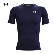 安德玛（UNDERARMOUR） HeatGear Armour男子训练运动短袖紧身衣1361518 深蓝色410 M