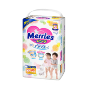 【自营】日本花王妙而舒Merries超薄透气宝宝拉拉裤学步裤XL38片