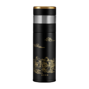 共禾京品（JINGREPUBLIC） 智能显温茶水分离杯304不锈钢保温杯带茶隔国风茶杯男士商务水杯 仁者乐山茶水分离杯