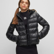 XS码！HUGO Hugo Boss 雨果·博斯 Famara-1 女士轻量防泼水连帽棉服夹克50473676  直邮含税到手￥890.78
