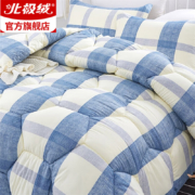 plus会员：北极绒（Bejirog）双人加厚棉被芯 蓝条纹200*230 约5.5斤