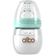 albo新生儿奶瓶婴儿玻璃奶瓶0-3-6个月120ml 绿色DS0041