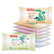 努比（Nuby）婴儿湿巾 儿童宝宝湿纸巾 手口专用湿巾清洁护肤 新生儿湿巾纸 迷你便携小包装 4组（8抽*32包）