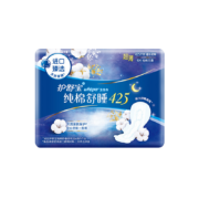 护舒宝天然纯棉卫生巾超长夜用425mm*4片无香型进口纯棉姨妈巾