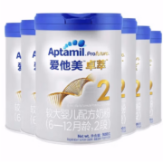 Aptamil 爱他美 卓萃 白金版 较大婴儿配方奶粉 2段 900g*6罐