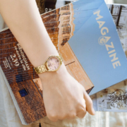 Citizen 西铁城 EM0503-75X 女士玫瑰钢带光动能腕表