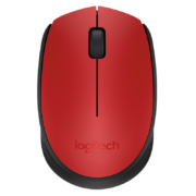 罗技（Logitech）M170鼠标 无线鼠标 办公鼠标 对称鼠标 红色 带无线2.4G接收器