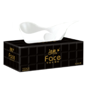 洁柔抽纸(C&S) 黑Face 可湿水面巾纸*4盒 3-4层随机发货 无香盒抽( 面子系列 盒装抽纸）新老品交替发货