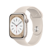 Apple Watch Series 8 智能手表GPS款45毫米星光色铝金属表壳星光色运动型表带MNP23CH/A