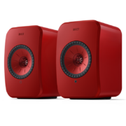 KEF LSX II 电脑音箱无线HiFi音响蓝牙2.0立体声桌面有源音箱台式电视音响家用扬声器 熔岩红色