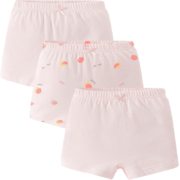 Goodbaby好孩子儿童内裤纯棉男女宝宝内裤3条装儿童短裤新品 浅粉红(女款平角) 110cm