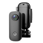 SJCAM c100 拇指4k运动相机摩托车头盔记录仪DV拍摄防抖防水vlog头戴骑行钓鱼摄像头 C100黑色+16G卡+配件包（收藏有礼）