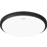 欧普照明（OPPLE）led白光吸顶灯卧室灯餐厅儿童房灯饰圆形现代简约超薄灯具 工业风黑边 墨玉白光350