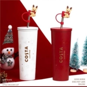 88VIP：COSTA 圣诞萌趣 麋鹿 不锈钢保温杯 710ml 吸管杯 +凑单
