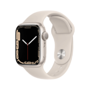 Apple Watch Series 7 智能手表GPS款41 毫米星光色铝金属表壳星光色运动型表带 运动手表S7