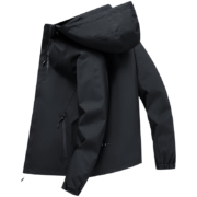 罗蒙 品牌 冲锋衣情侣春秋户外旅行登山服男防风衣保暖可拆帽子外套 6628黑色【男款】 M