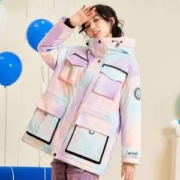 冰洁 X 哆啦A梦 联名款 女士工装派克连帽羽绒服 2色
