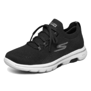 SKECHERS斯凯奇女鞋新款GO WALK 5休闲耐磨舒适运动鞋124010 黑色/白色 36