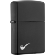 之宝(Zippo) 打火机 黑烟斗 黑哑漆水平式点火内胆彩印218PL 打火机ZIPPO 防风火机