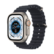 Apple Watch Ultra 智能手表 GPS + 蜂窝款 49毫米 钛金属原色 钛金属表壳午夜色海洋表带MQF63CH/A