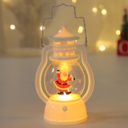 KIDNOAM ins复古圣诞节手提小油灯可爱房间氛围摆件幼儿园装饰创意小马灯 可爱圣诞小油灯（随机图案）搭配3颗电池