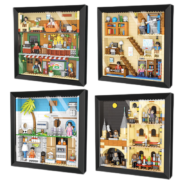 哲高积木壁画拼装场景休闲会所挂墙画创意摆件儿童玩具 科学研究所框内画-562PCS
