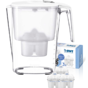 倍世（BWT） 家用过滤净水器滤水壶 净水壶 去垢增强款去垢提升55% 欧洲进口滤芯 推荐白色款-1壶3芯