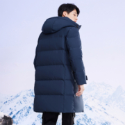 雪中飞  长款运动百搭连帽男士羽绒服 170-185