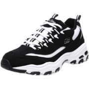 Skechers斯凯奇情侣款休闲运动鞋时尚厚底熊猫鞋男款666063/女款66666125 男款/黑色/白色/666063-BKW 39