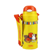 膳魔师 THERMOS 卡通联名款400ml儿童进口真空不锈钢保温保冷吸管杯带杯套 FHL-400FB-Y 黄色 Miffy小熊款