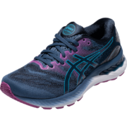 ASICS亚瑟士 女鞋回弹跑步鞋舒适缓震透气运动鞋宽楦跑鞋 GEL-NIMBUS 23 (D) 蓝色 40