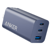 Anker 安克65W氮化镓三口充电器套装iPhone14快充头苹果华为手机MacBook笔记本通用 金属灰【GaN氮化镓 | 65W三口充电器】