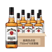 金宾（Jim Beam）白占边 美国 调和型 威士忌 洋酒 750ml*6支整箱装 送礼年货