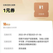 最新一张 京东金融 18积分 兑换1元白条还款券