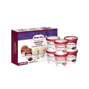 哈根达斯（Haagen Dazs）冰淇淋 巧克力/香草/草莓经典六杯组合装81g*6