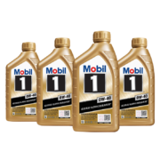 美孚（Mobil）金装美孚1号 金美孚全合成机油 0W-40 SN级 1L*4 汽车保养