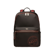BALLY/巴利男士FEREY黑色尼龙印花电脑包双肩包背包6300339新年礼物 黑色 均码