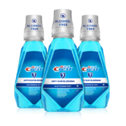 佳洁士全优7效健康漱口水500ml*3抗牙龈红肿不含酒精 薄荷清新共1500ml