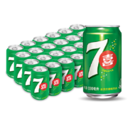 7喜可乐 七喜 7up 柠檬味 汽水 碳酸饮料整箱 330ml*24听 (新老包装随机发货) 百事可乐出品