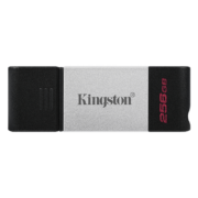 PLUS会员：Kingston 金士顿 DT80 USB3.2 Gen1 U盘 银黑色 256GB Type-C