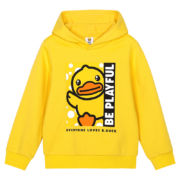 【加绒】B.duck小黄鸭童装儿童加绒萌趣男童连帽新款洋气女童保暖卫衣 糖果粉 105cm