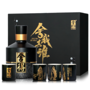 沱牌舍得 舍得酒 智慧舍得 舍我其谁 52度 100ml单瓶装 小酒礼盒装（内含4个酒杯+礼品袋）