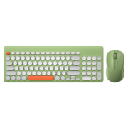 航世（BOW）MK221 无线键盘鼠标套装 混彩复古巧克力无线键鼠 笔记本台式通用键鼠套装 橙灰绿